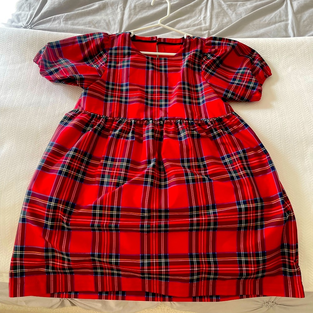 Vineyard Vines girls Royal Stewart Red plaid taffeta, holiday dress.